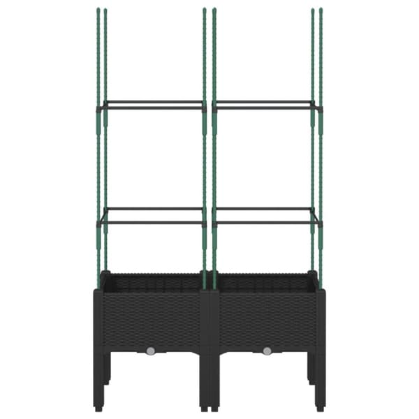 The Living Store plantekasse med espalier 80x40x142,5 cm PP sort -  Plantekrukker