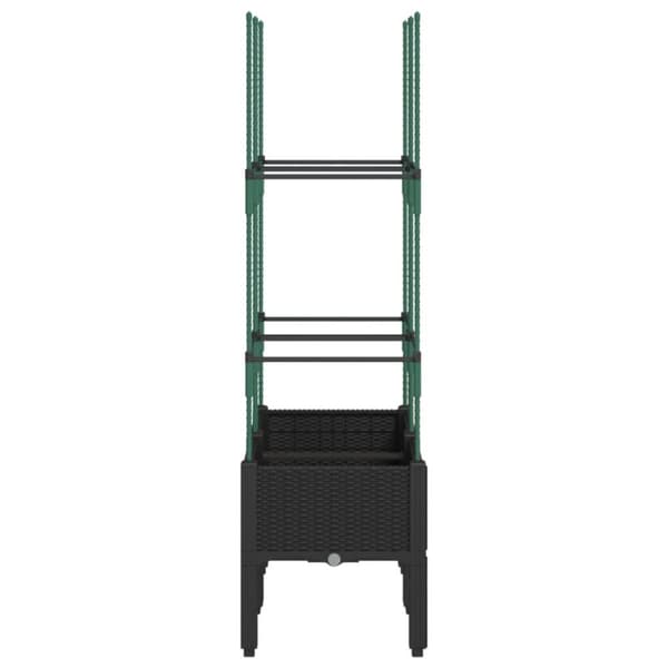 The Living Store plantekasse med espalier 80x40x142,5 cm PP sort -  Plantekrukker