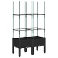 Miniatyrbillede 6 af 8: The Living Store plantekasse med espalier 80x40x142,5 cm PP sort -  Plantekrukker