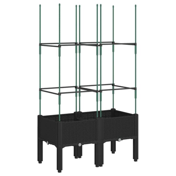 The Living Store plantekasse med espalier 80x40x142,5 cm PP sort -  Plantekrukker