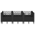Miniatyrbillede 4 af 9: The Living Store plantekasse med spyd 123,5x43,5x43,5 cm PP sort -  Plantekrukker
