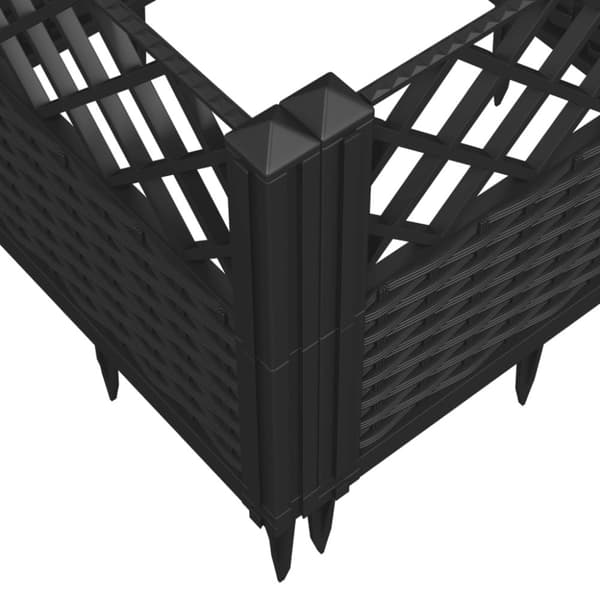 The Living Store plantekasse med spyd 123,5x43,5x43,5 cm PP sort -  Plantekrukker