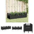 Miniatyrbillede 1 af 9: The Living Store plantekasse med spyd 123,5x43,5x43,5 cm PP sort -  Plantekrukker