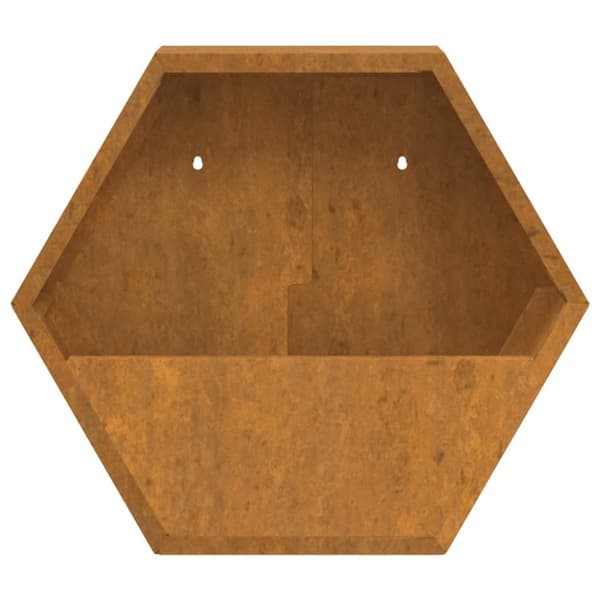 The Living Store væghængte plantekasser 2 stk. 46x10x40 cm cortenstål rustfarvet -  Plantekrukker