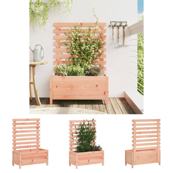 The Living Store Odlingslåda med spaljé 79x39,5x114 cm massivt douglasträ - Krukor & odlingslådor