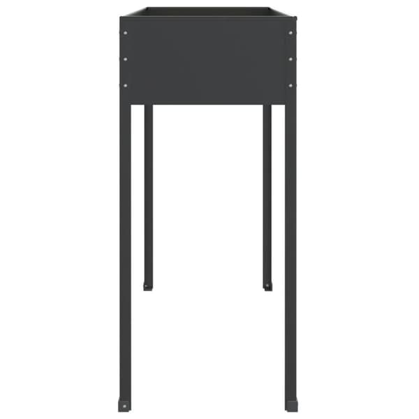 The Living Store plantekasser 2 stk. galvaniseret stål antracitgrå -  Plantekrukker