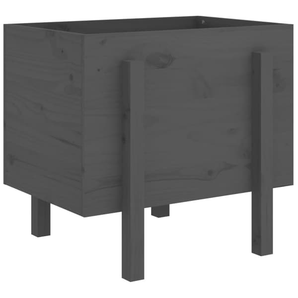 The Living Store plantekasse 62x50x57 cmmassivt fyrretræ grå - Plantekrukker
