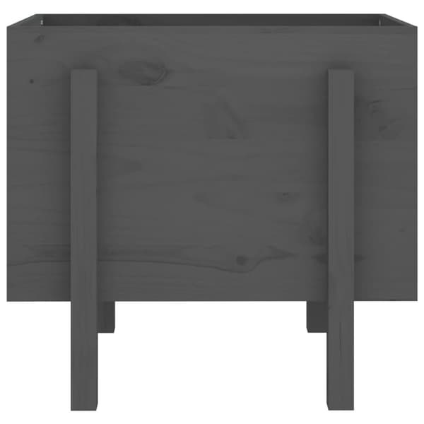 The Living Store plantekasse 62x50x57 cmmassivt fyrretræ grå -  Plantekrukker