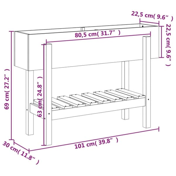 The Living Store Odlingslåda på ben 101x30x69 cm massivt douglasträ -  Krukor & odlingslådor