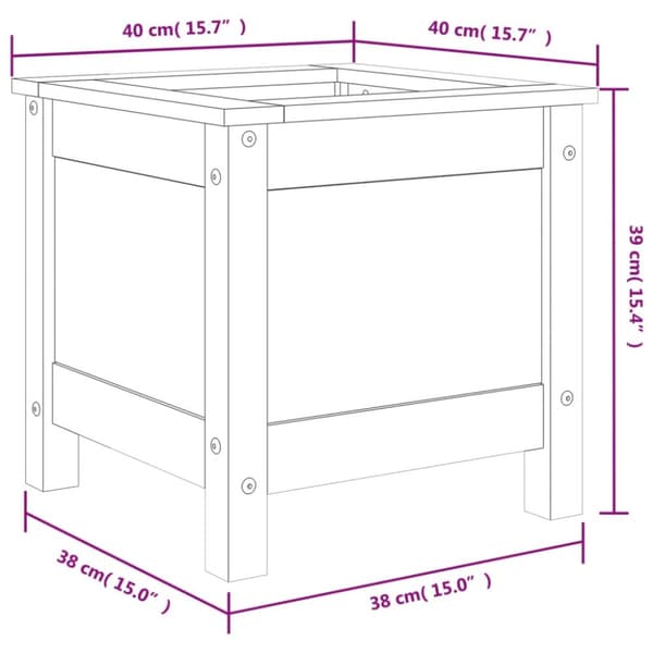 The Living Store Odlingslåda 40x40x39 cm massiv furu - Krukor & odlingslådor