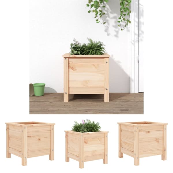 The Living Store Odlingslåda 40x40x39 cm massiv furu - Krukor & odlingslådor