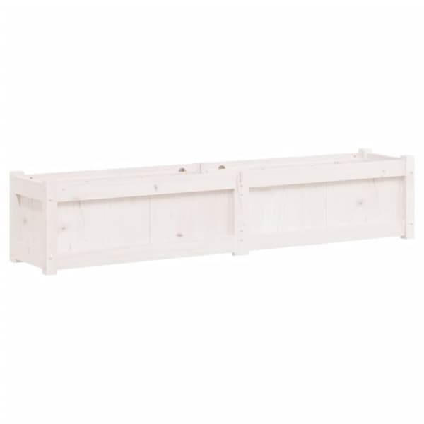 The Living Store plantekasse 150x31x31 cm massivt fyrretræ hvid - Plantekrukker
