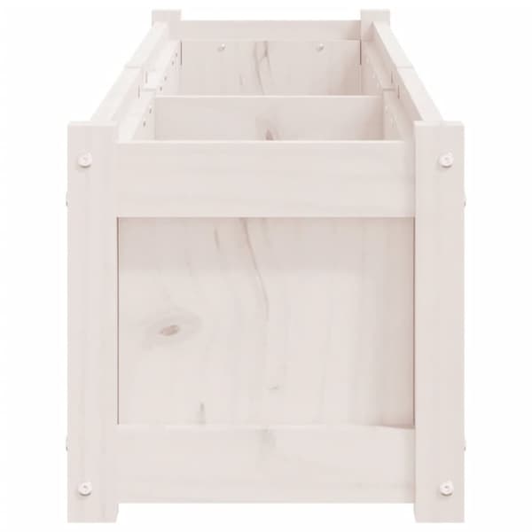 The Living Store plantekasse 150x31x31 cm massivt fyrretræ hvid - Plantekrukker