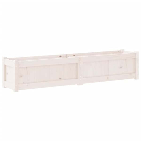 The Living Store plantekasse 150x31x31 cm massivt fyrretræ hvid - Plantekrukker