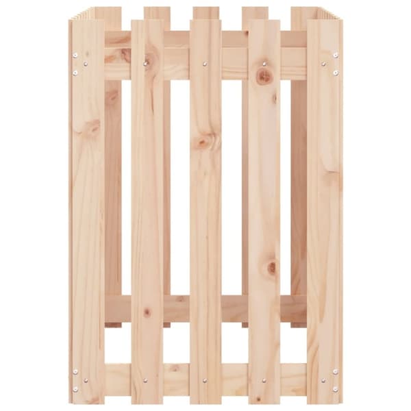 The Living Store højbed med stakitdesign 100x50x70 cm massivt fyrretræ - Plantekrukker