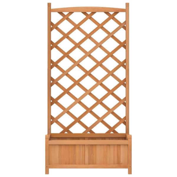 The Living Store Odlingslåda med spaljé brun massivt granträ -  Krukor & odlingslådor