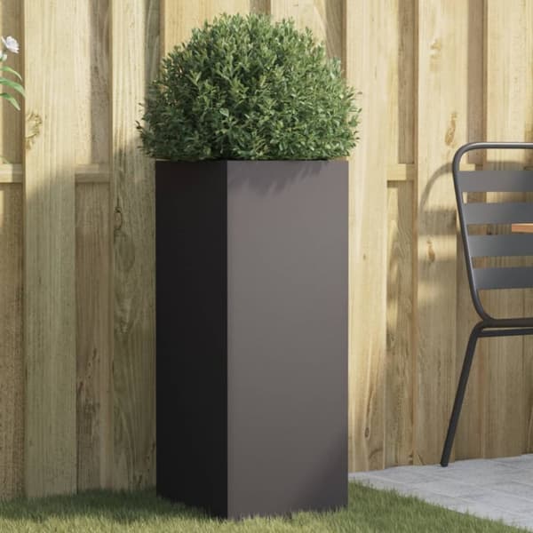 The Living Store plantekasse 32x29x75 cm koldvalset stål sort -  Plantekrukker