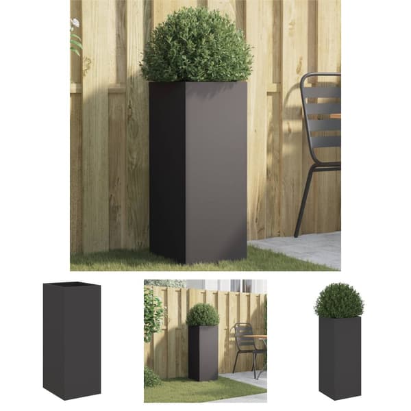 The Living Store plantekasse 32x29x75 cm koldvalset stål sort -  Plantekrukker