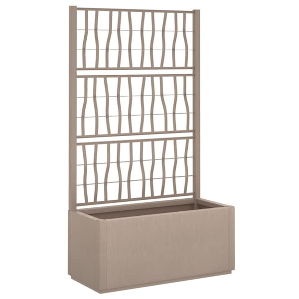 The Living Store plantekasse med espalier 80x36x140 cm PP lysebrun -  Plantekrukker