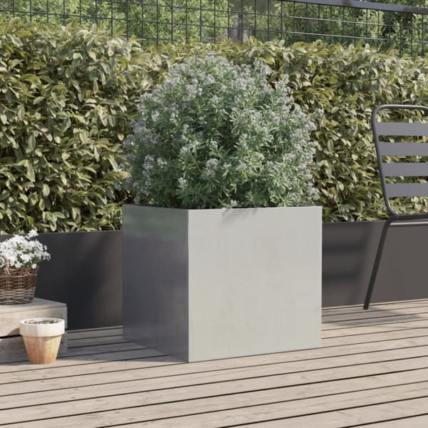 The Living Store Odlingslåda silver 49x47x46 cm rostfritt stål - Krukor & odlingslådor