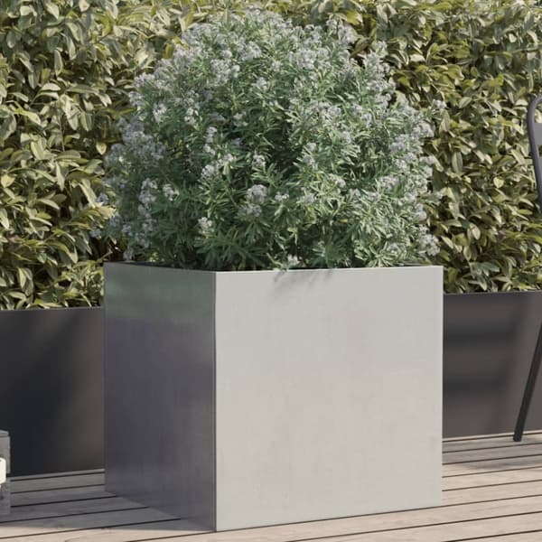The Living Store Odlingslåda silver 49x47x46 cm rostfritt stål - Krukor & odlingslådor