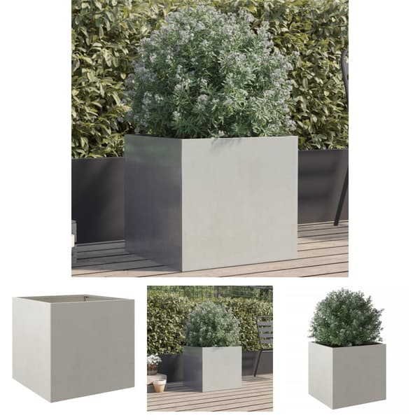 The Living Store Odlingslåda silver 49x47x46 cm rostfritt stål - Krukor & odlingslådor