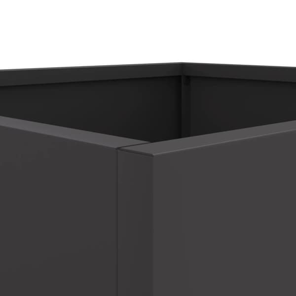 The Living Store Odlingslåda svart 49x47x46 cm kallvalsat stål - Krukor & odlingslådor