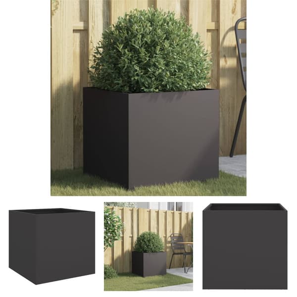 The Living Store Odlingslåda svart 49x47x46 cm kallvalsat stål -  Krukor & odlingslådor