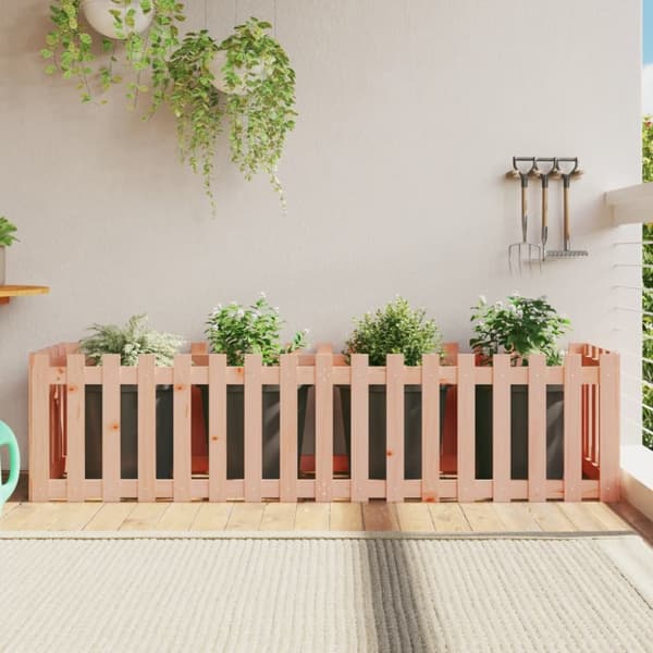The Living Store højbed med stakitdesign 200x50x50 cm massivt douglasgran -  Plantekrukker