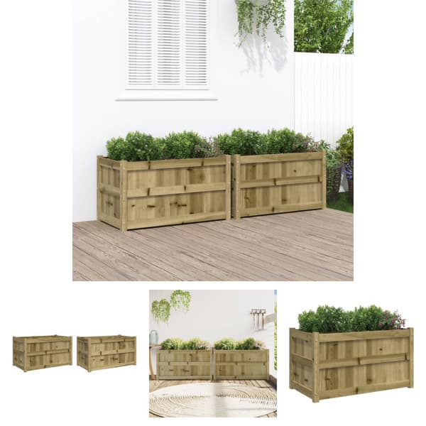 The Living Store Planteringslådor 2 st impregnerad furu -  Krukor & odlingslådor