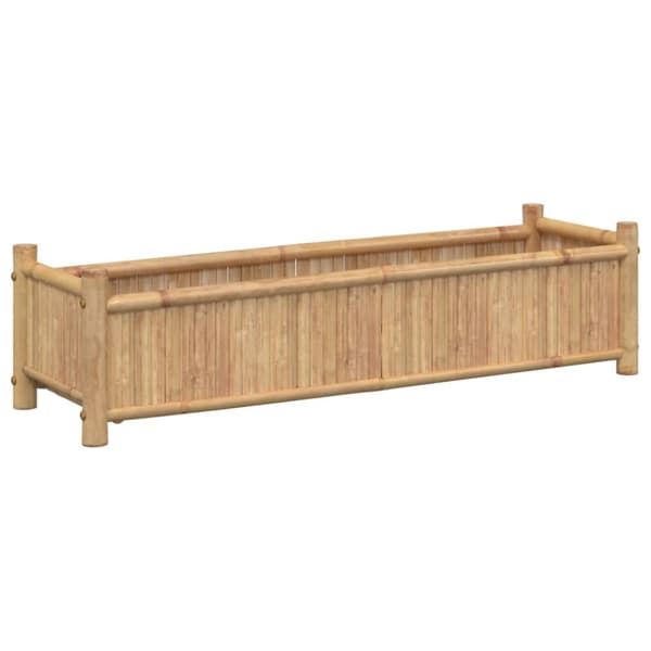 The Living Store plantekasse 100x30x25 cm bambus - Plantekrukker