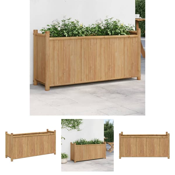 The Living Store plantekasse 100x30x50 cm bambus -  Plantekrukker