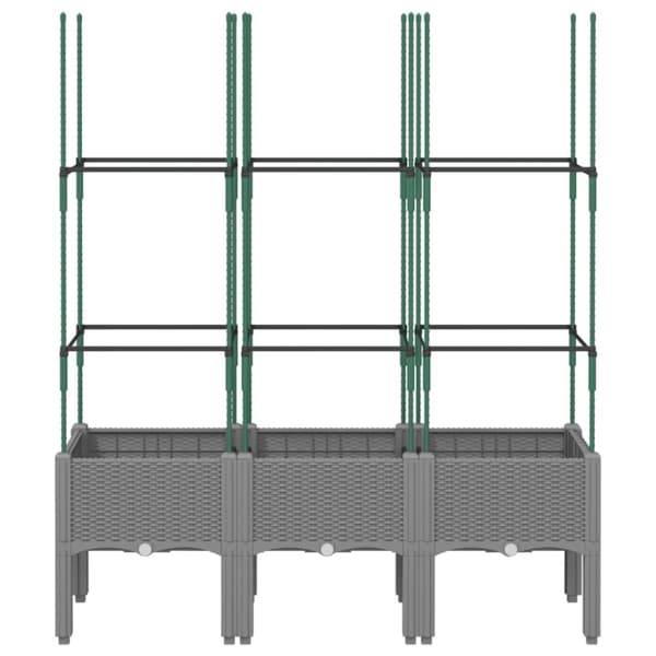 The Living Store Odlingslåda med spaljé ljusgrå 120x40x142,5 cm PP -  Krukor & odlingslådor