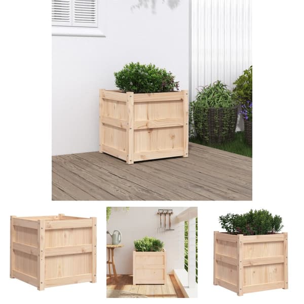The Living Store Odlingslåda 50x50x50 cm massivt furuträ -  Krukor & odlingslådor