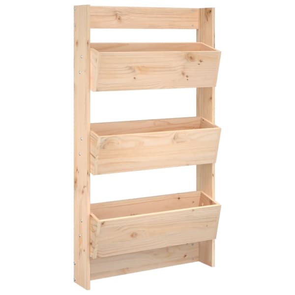 The Living Store plantevæg 60x18,5x110 cm 3 niveauer massivt fyrretræ -  Plantekrukker