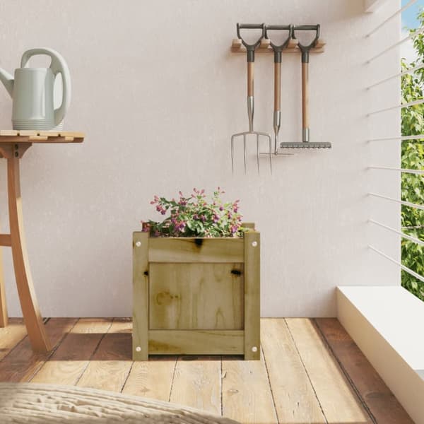 The Living Store plantekasse 31x31x31 cm imprægneret fyrretræ -  Plantekrukker