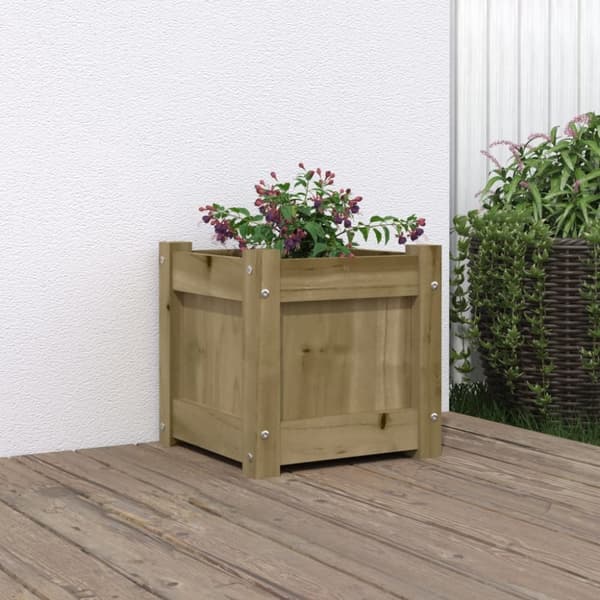 The Living Store plantekasse 31x31x31 cm imprægneret fyrretræ -  Plantekrukker