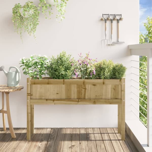 The Living Store Odlingslåda med ben 110x31x70 cm impregnerat furu -  Krukor & odlingslådor