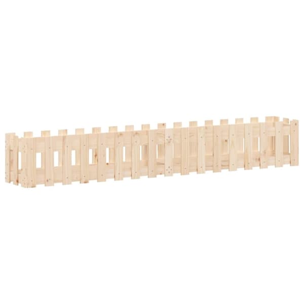 The Living Store højbed med stakitdesign 200x30x30 cm massivt fyrretræ -  Plantekrukker
