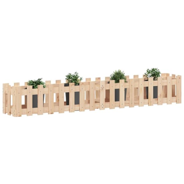 The Living Store højbed med stakitdesign 200x30x30 cm massivt fyrretræ -  Plantekrukker
