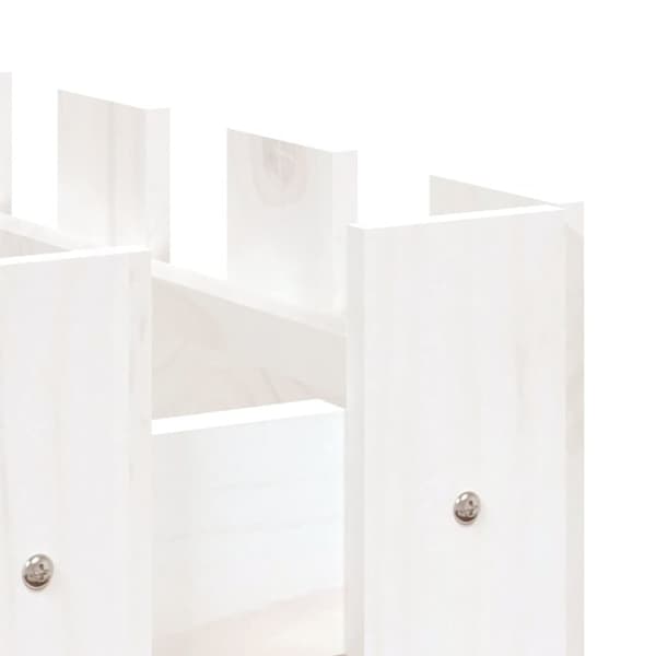 The Living Store Odlingslåda med staket-design vit 150x50x50 cm massiv furu - Krukor & odlingslådor