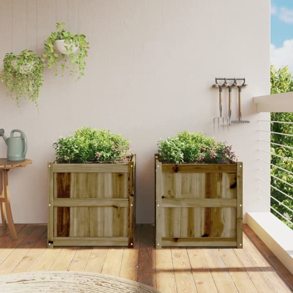 The Living Store Planteringslådor 2 st impregnerad furu -  Krukor & odlingslådor