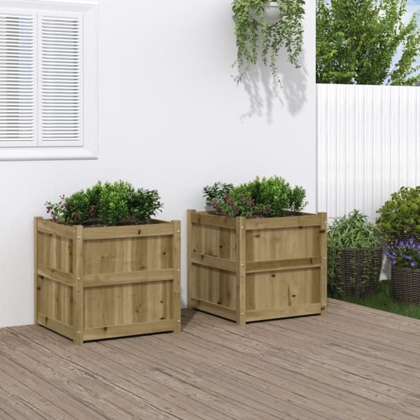 The Living Store Planteringslådor 2 st impregnerad furu -  Krukor & odlingslådor
