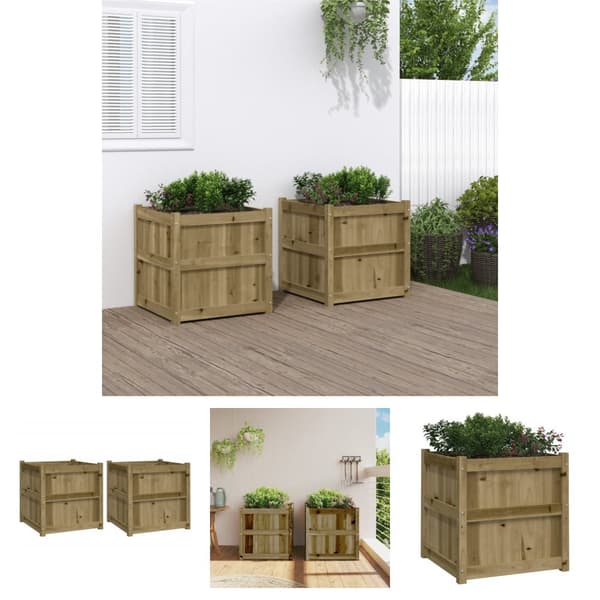 The Living Store Planteringslådor 2 st impregnerad furu -  Krukor & odlingslådor