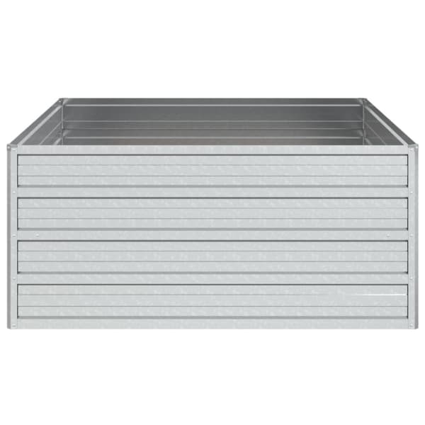 The Living Store højbed 100x100x45 cm galvaniseret stål sølvfarvet - Plantekrukker