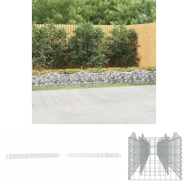 The Living Store Upphöjd planteringsgabion 600x50x50 cm galvaniserat järn -  Krukor & odlingslådor