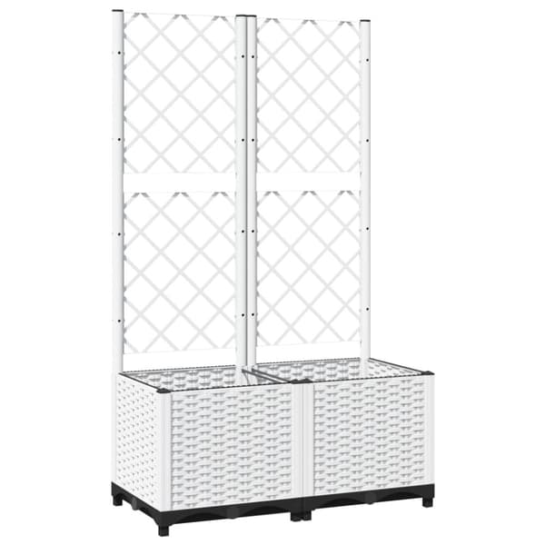 The Living Store plantekasse med espalier 80x40x136 cm PP hvid -  Plantekrukker