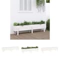 Miniatyrbillede 1 af 10: The Living Store højbed 160x30x38 cm massivt fyrretræ hvid -  Plantekrukker