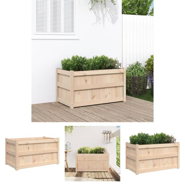 The Living Store Odlingslåda 90x50x50 cm massiv furu -  Krukor & odlingslådor