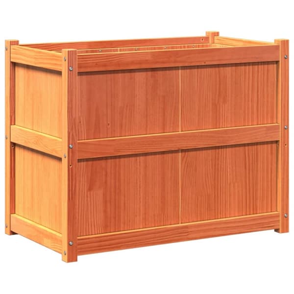 The Living Store plantekasse 90x50x70 cm massivt fyrretræ gyldenbrun - Plantekrukker